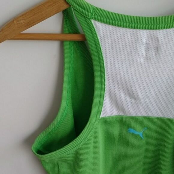 Puma Green White USPDRY Tank w/Striped Logo - M - Picture 6 of 8